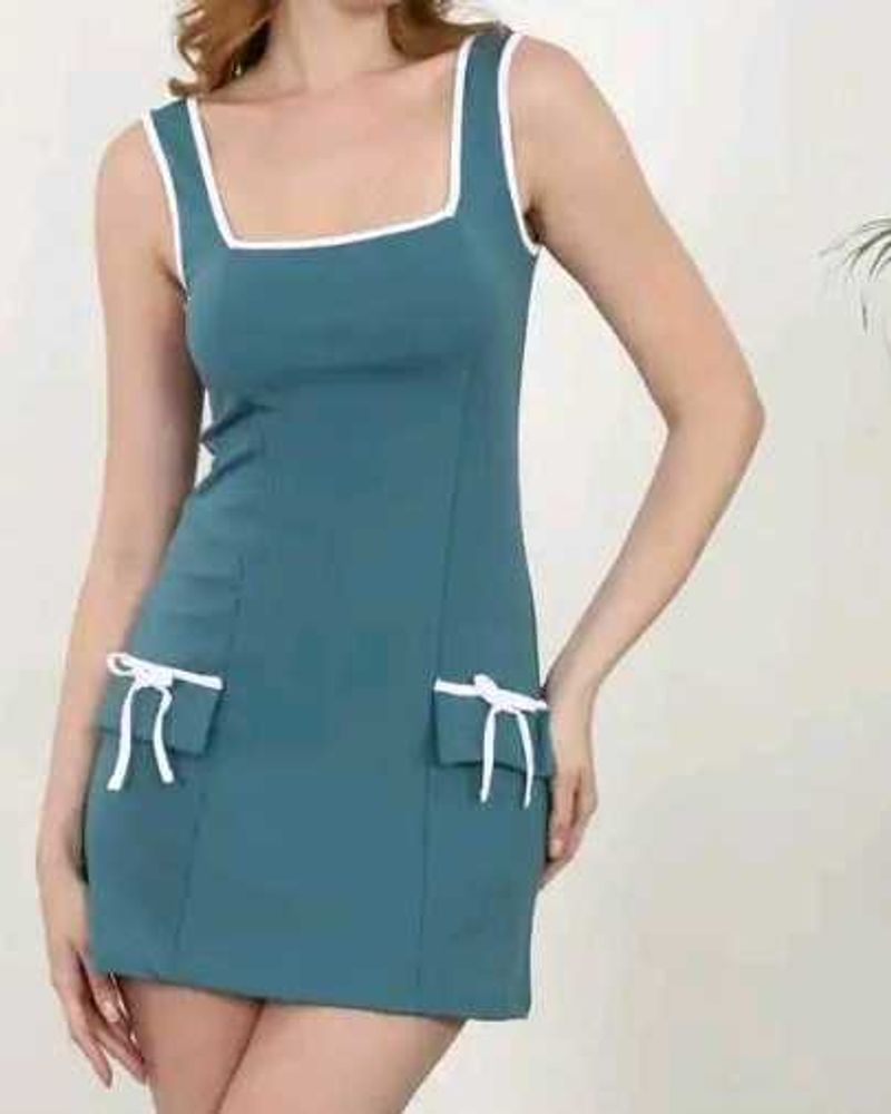 Cute Mini Dress with Pockets and bows