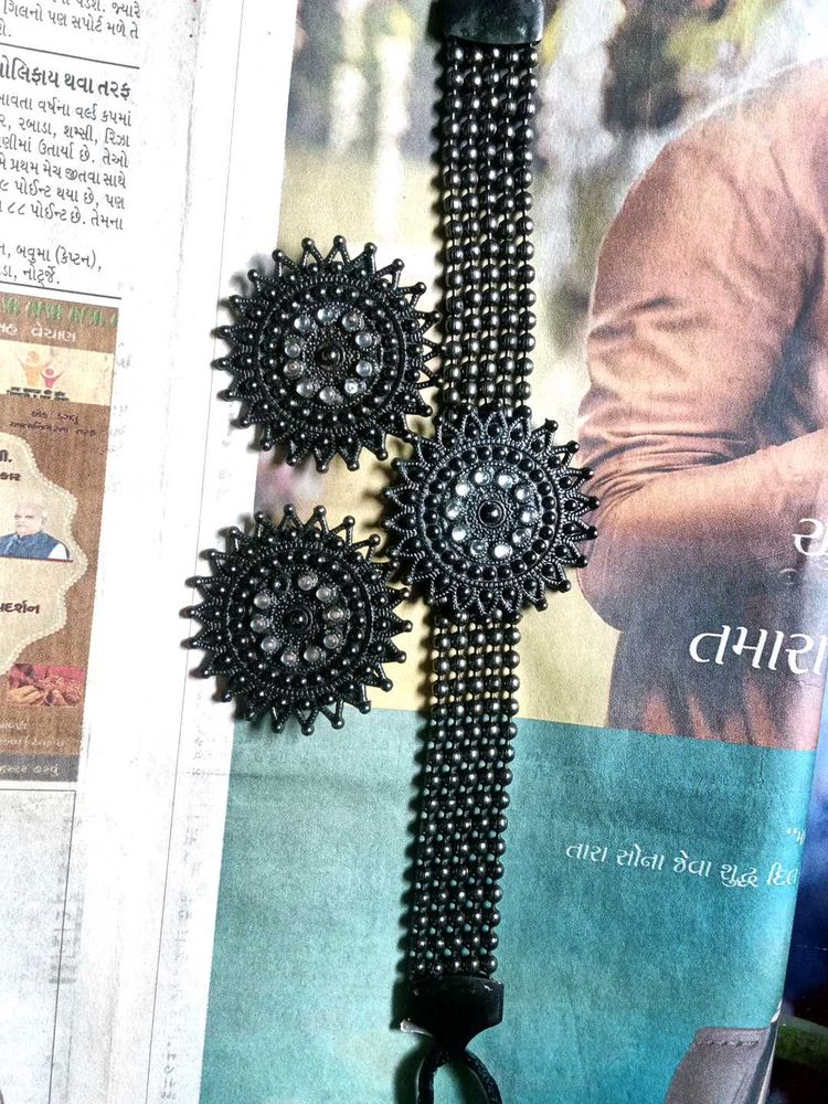 Black Beaded Choker Necklace &amp; Earring Set
