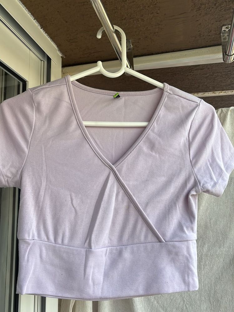 Lavender Wrap Crop Top