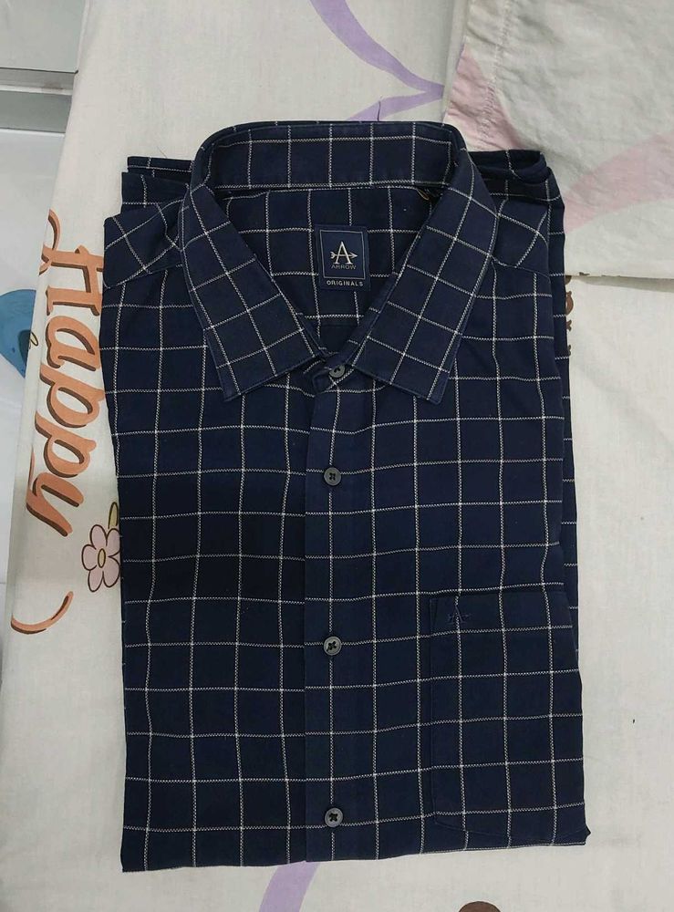 arrow branded Men's Navy Blue Checked Shirt