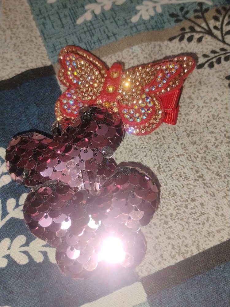 Sparkling Butterfly Hair Clips Set