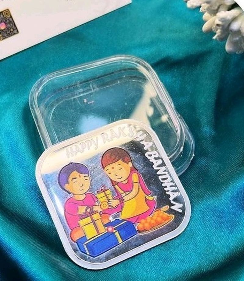 Pure silver Rakhi Coin 999hallmark Best Gift For S