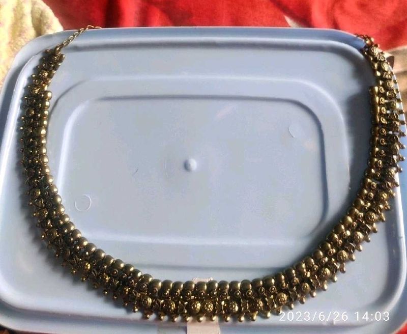 Antique Gold Tone Layered Necklace