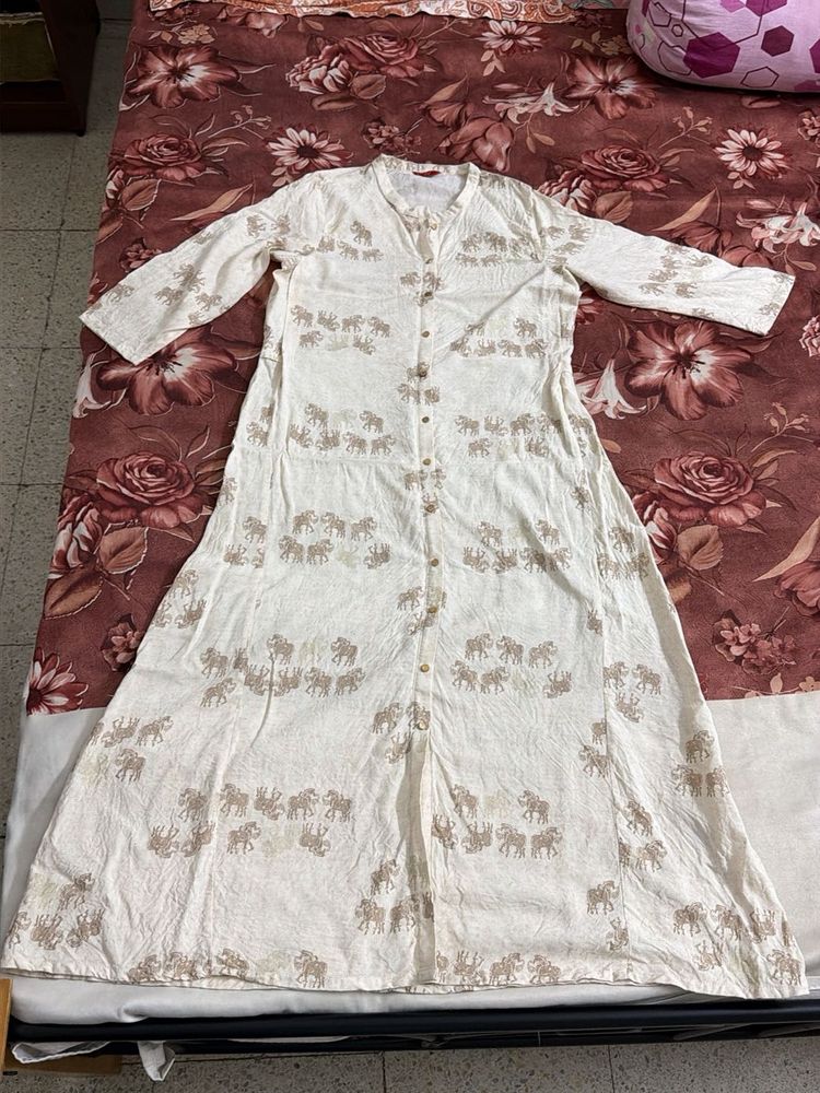 Elegant Elephant Print Kurta