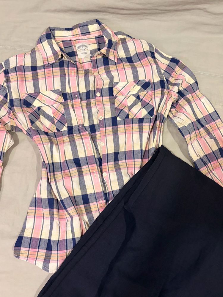 Checked Cotton Shirt 🩷🩵