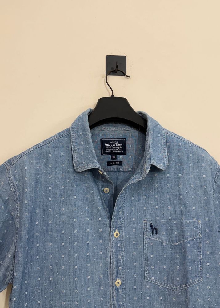 Men's Hazzys Blue Slim Fit Shirt