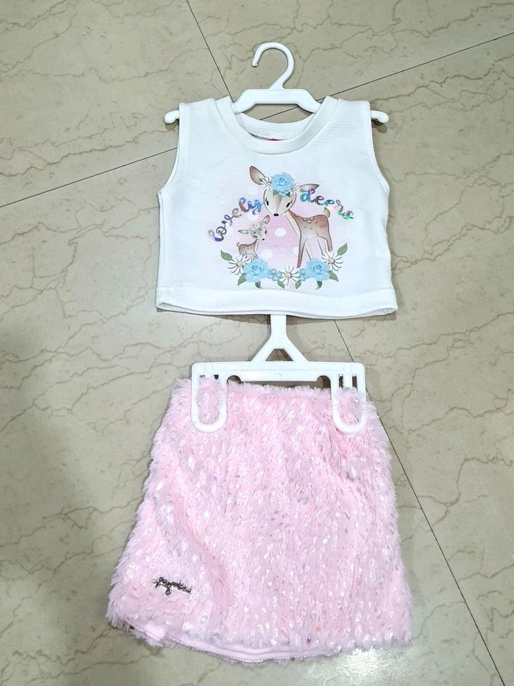 Partywear Girls Top &amp; Skirt - 9-12mo
