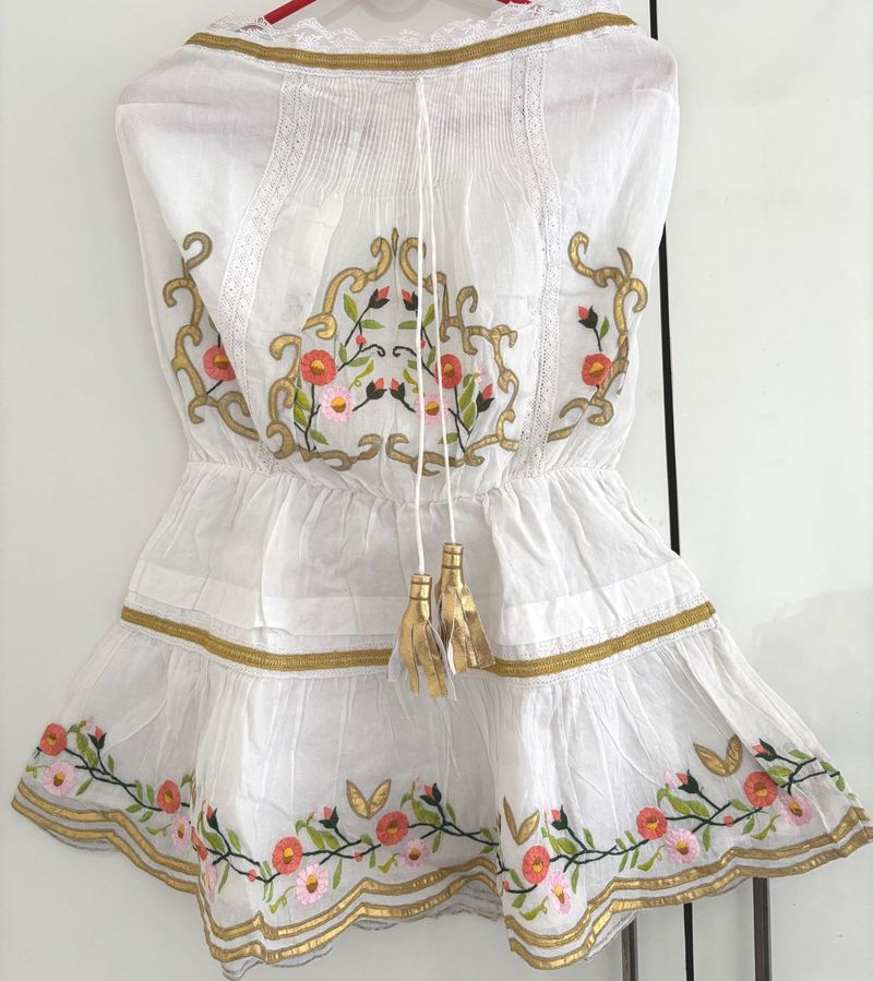 Boho embroidered White tube dress/tunic