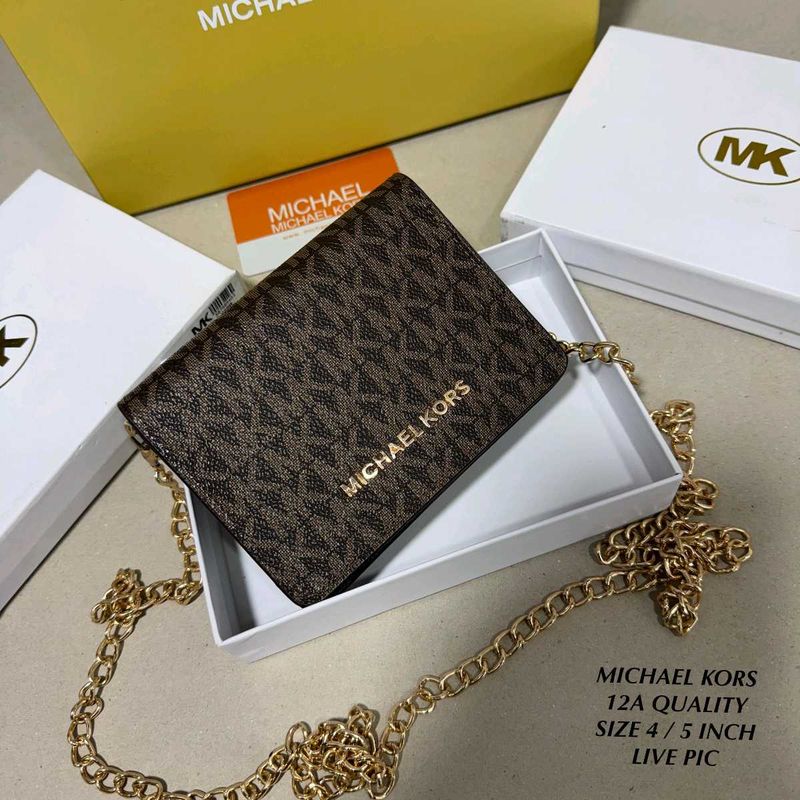 MK WALLET WITH CHAIN SLING,CROSSBODY WD BOX