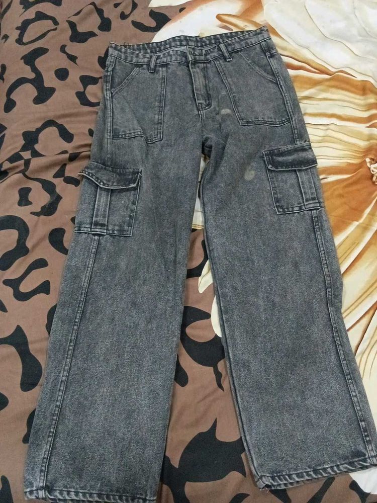 Grey Cargo Jeans