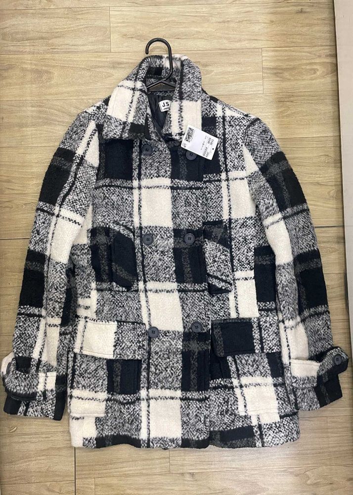 Plaid Wool Blend Coat (FIX RATE)