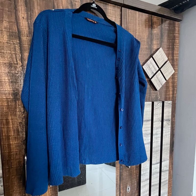 Blue Knit Cardigan