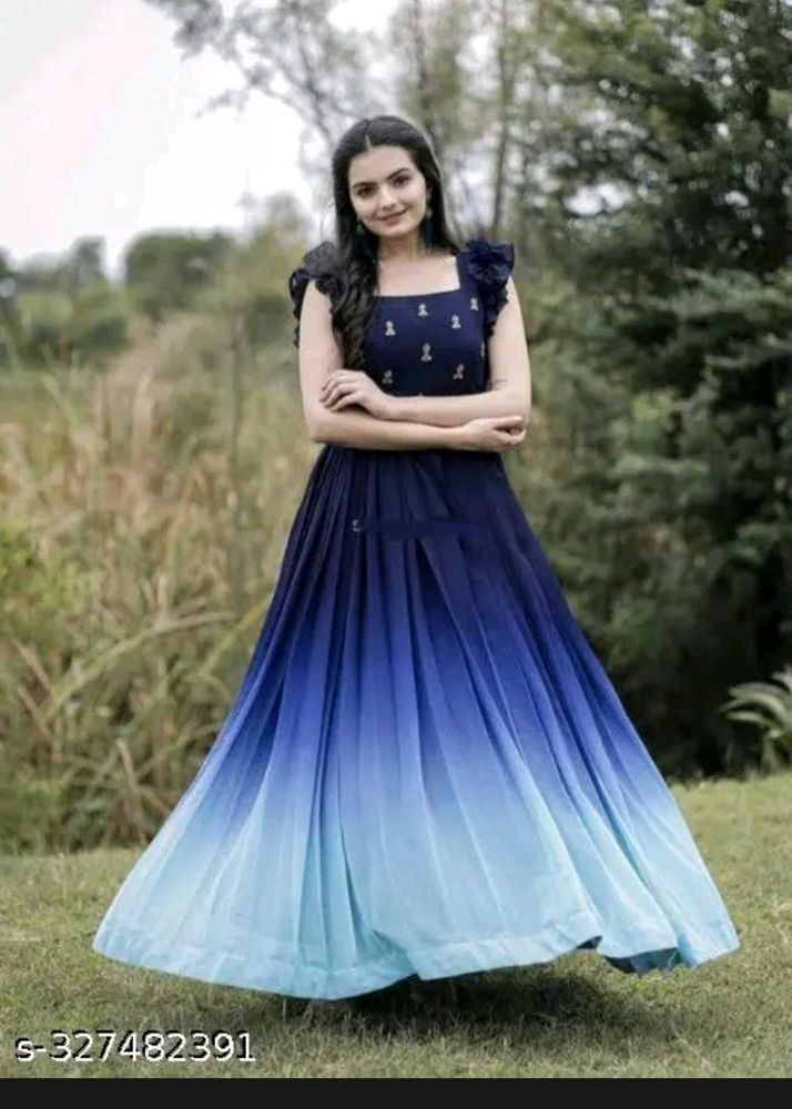 Stunning Ombre Blue Ethnic Gown