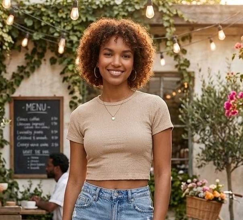 Max Urban Textured Crinkle Crop Top