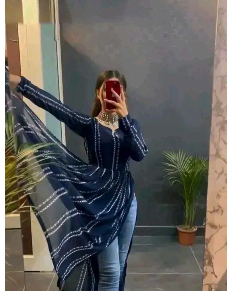 Navy Blue Designer Kurti