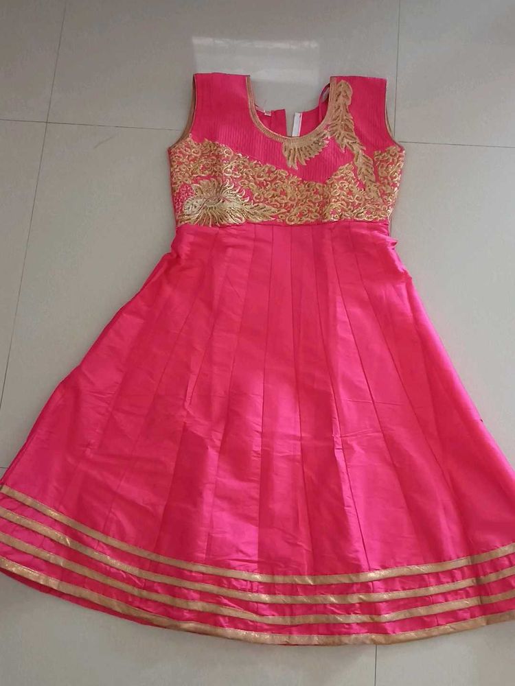 Elegant Pink &amp; gold Dress for 10-12 years