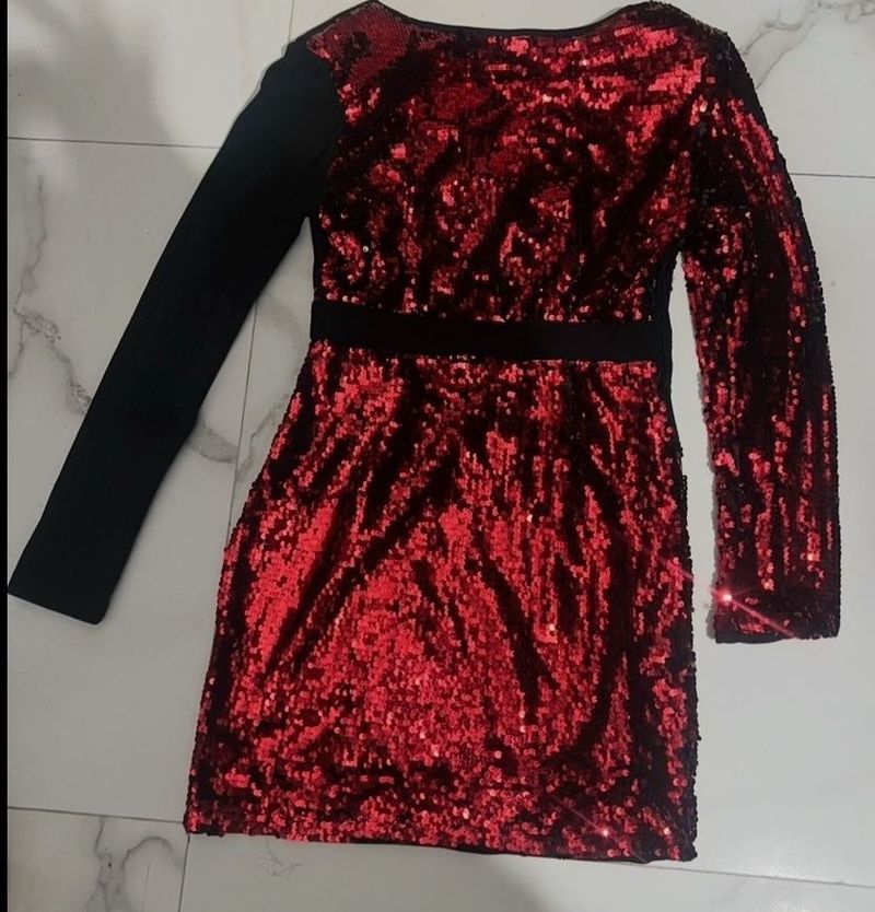 Red Sequin Mini Dress
