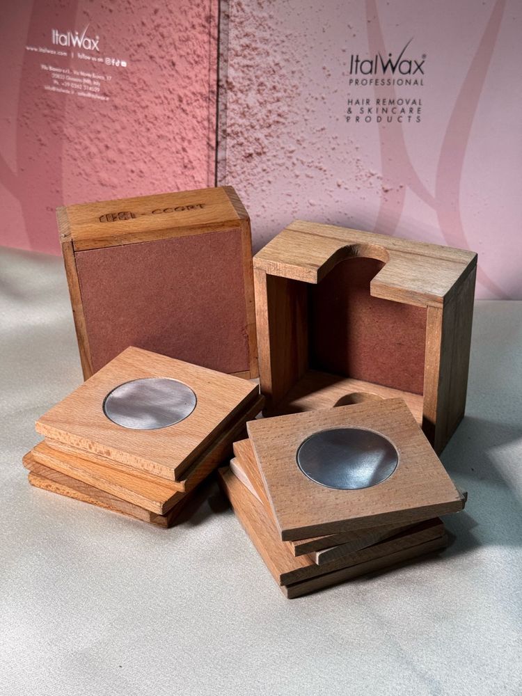 Wooden Coasters with Metal Accent.