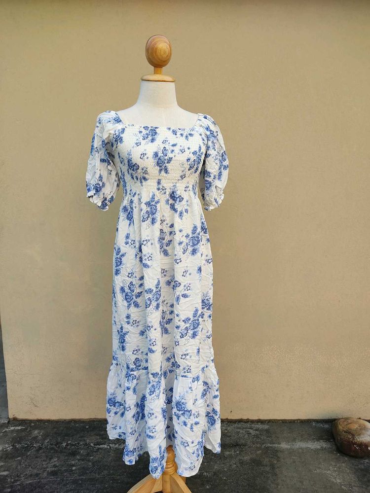 Blue Floral Maxi Dress