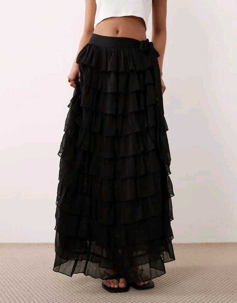 Gothic Black Ruffle Skirt
