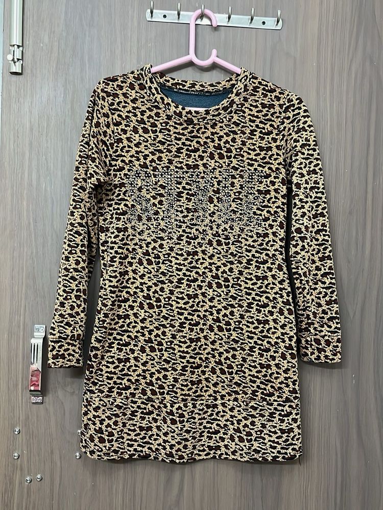 pure woollen Animal Print Dress for M &amp;L