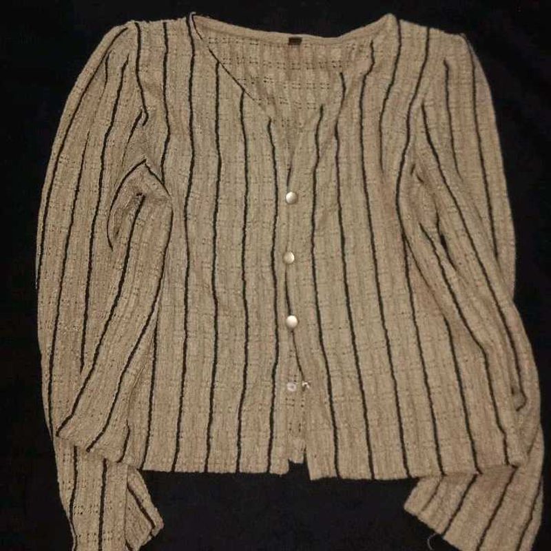 Stylish Striped Button-Up Top