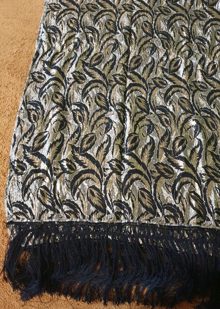 Partywear Dupatta ,double Sided Wearable With Grey And Black Colour