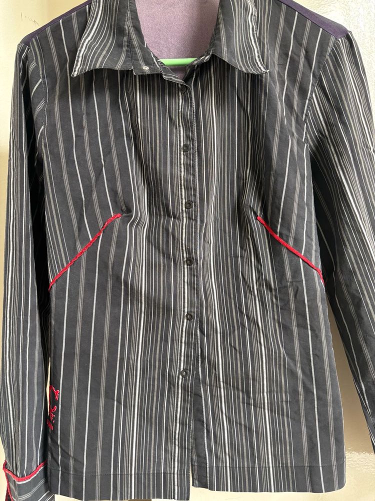 Striped Button-Up Shirt