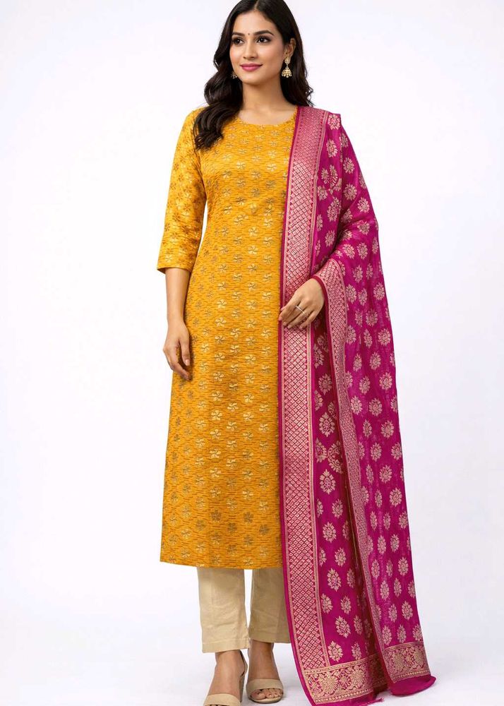 Elegant Mustard Kurta Set