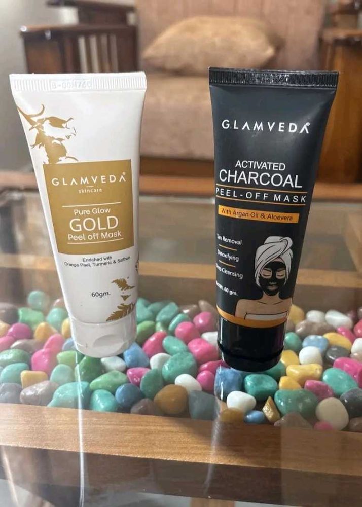 Glamveda Peel Off Masks - Gold &amp; Charcoal