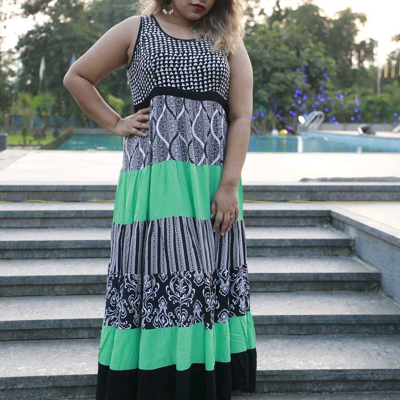 Boho Tiered Maxi Dress - Size M