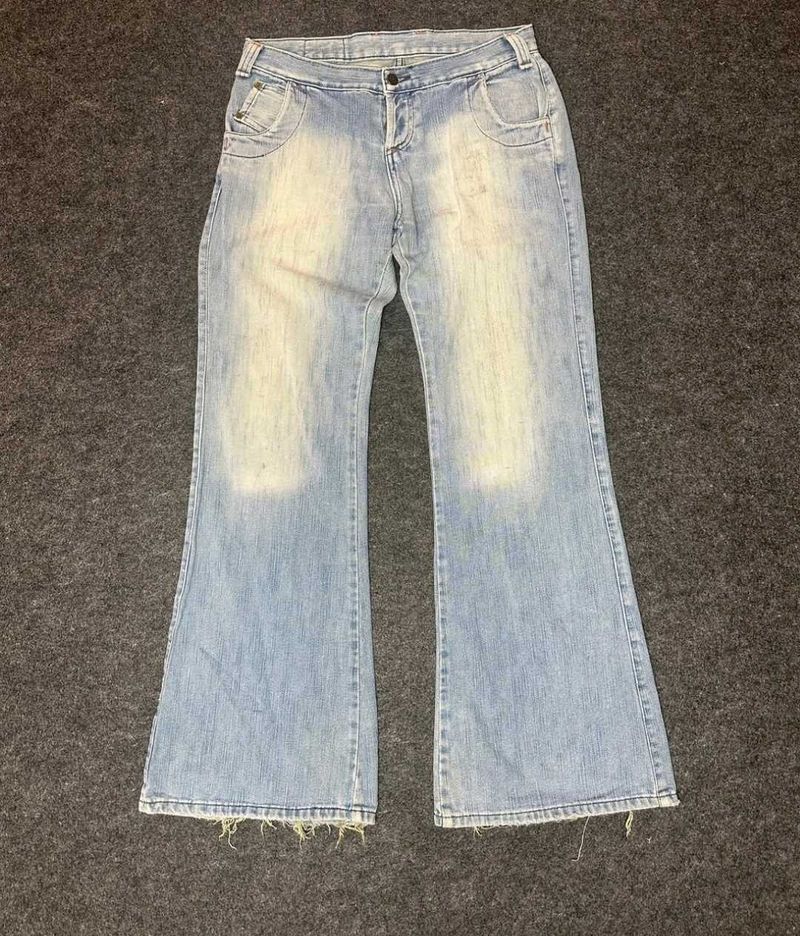 Y2K Men's Flared Light Wash Jeans