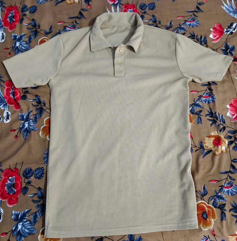 Men's Beige Polo T-Shirt