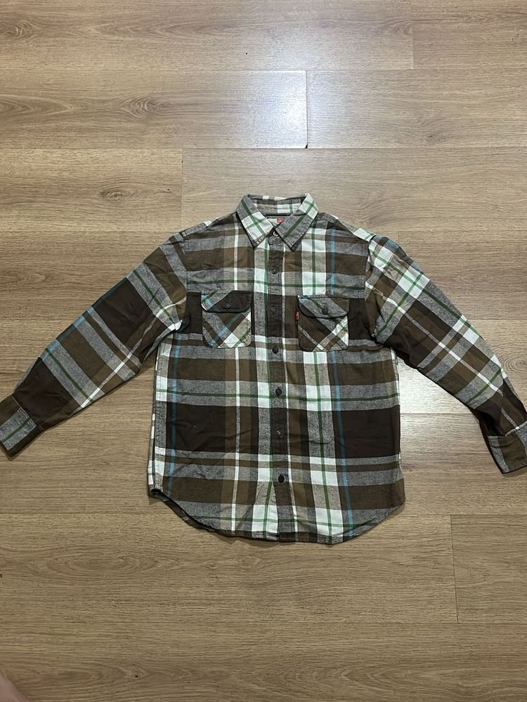Levi's Brown Plaid Flannel Shirt