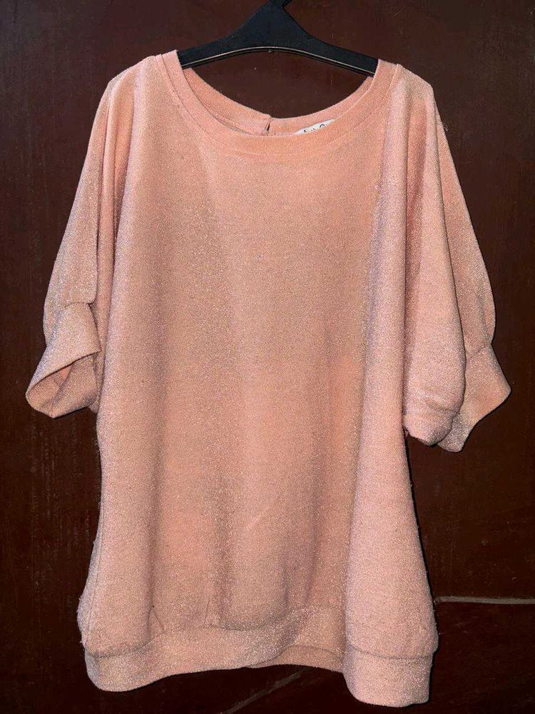 Peach Puff Sleeve Top
