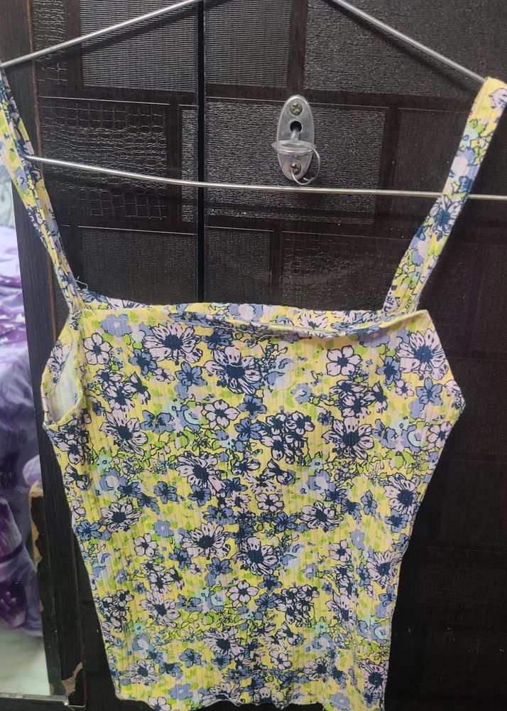 Printed Yellow Tank Top