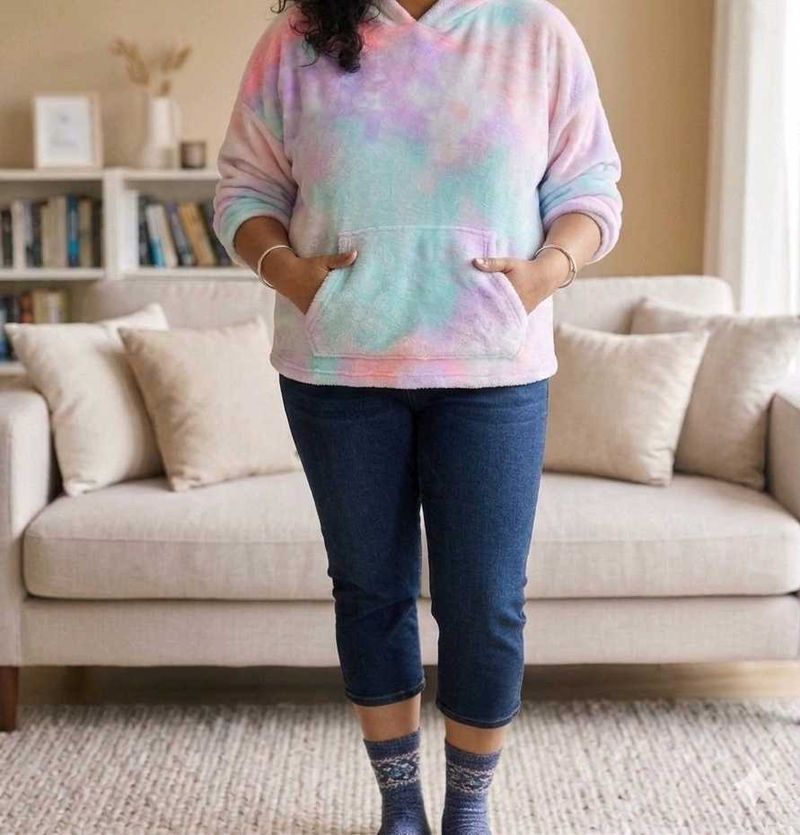 Cozy Tie-Dye Hooded Fleece Sweatshirt