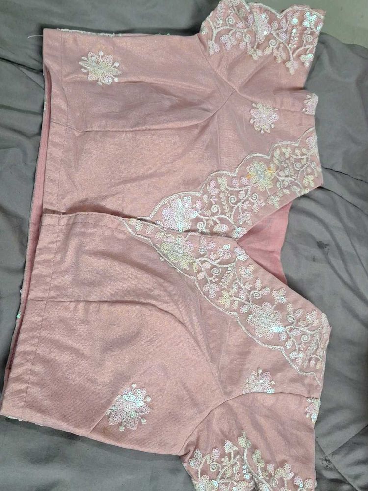 Elegant Pink Sequin Blouse