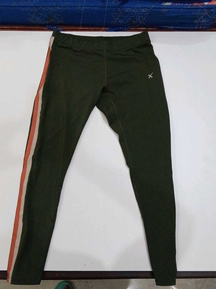Stylish Olive Green Track Pants with Side Stripes
