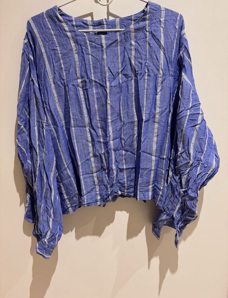 Marks &amp; Spencer - White &amp; Blue Striped Top