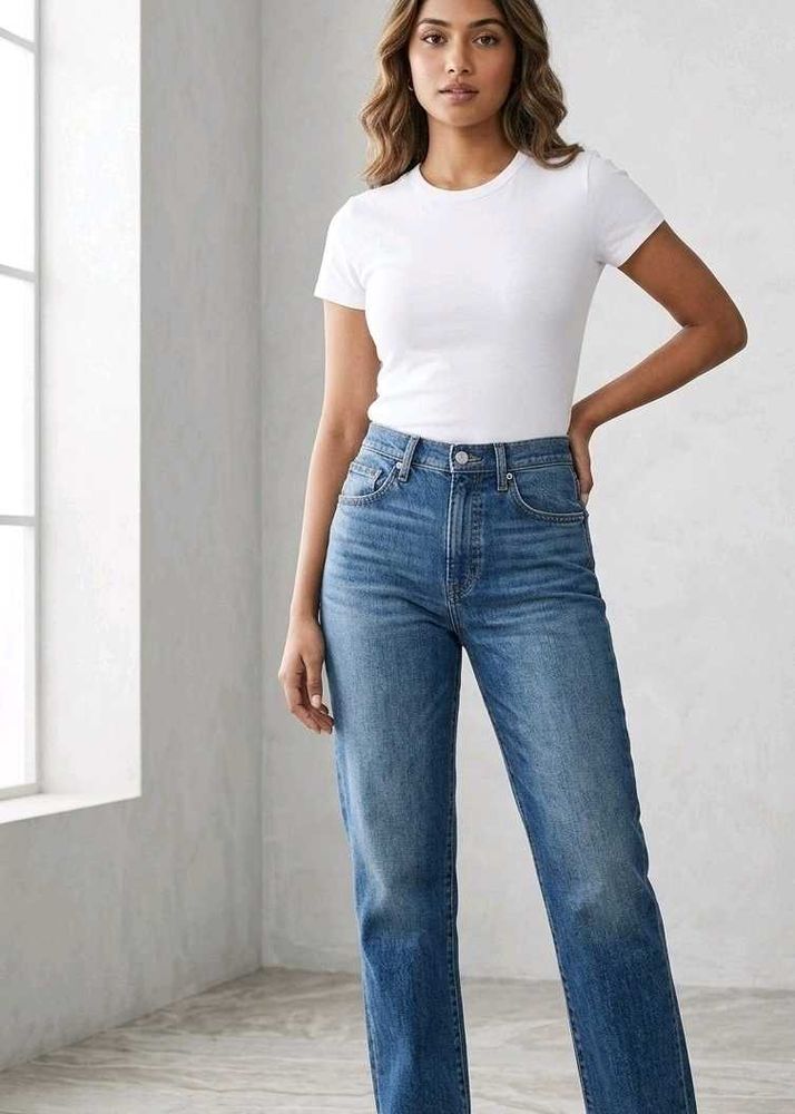 Authentic UNIQLO High-Rise Straight Jeans