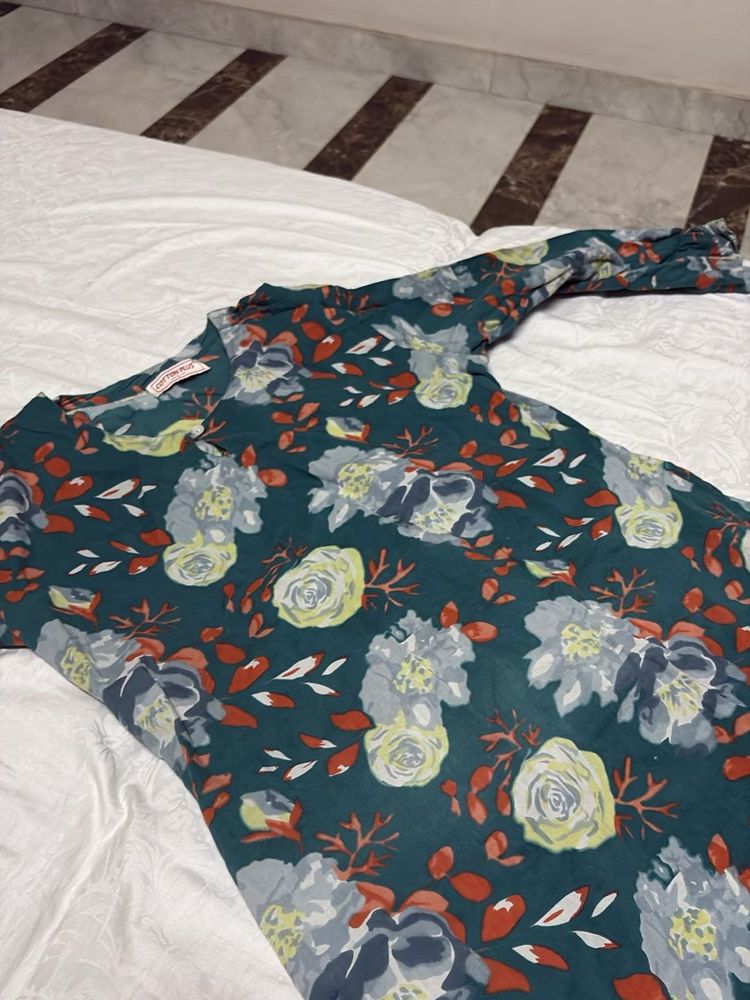 Cotton Plus Floral Print Kurta