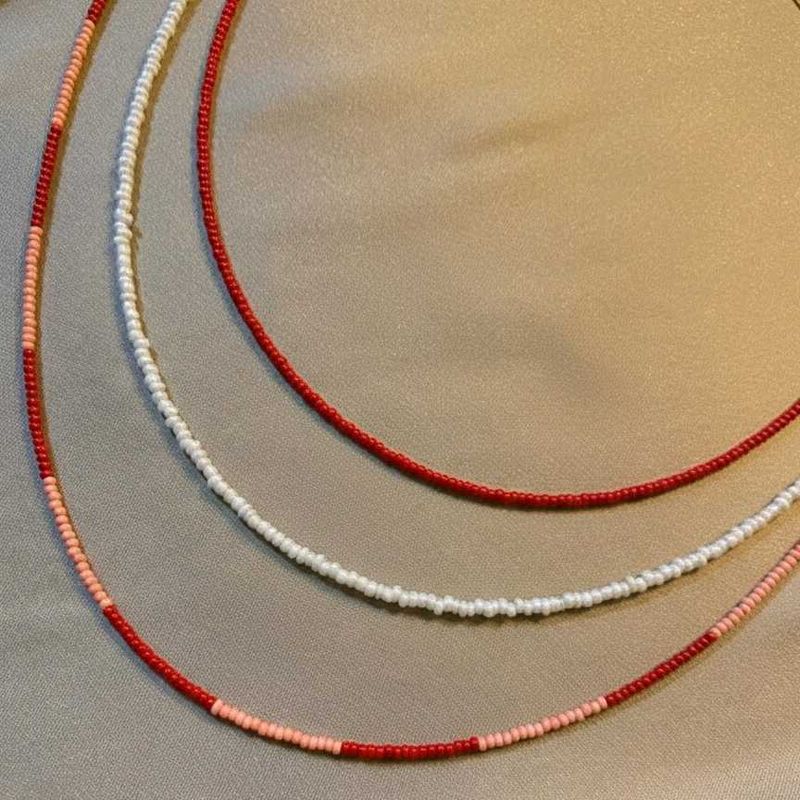 pink Beaded Layering Necklace🩷