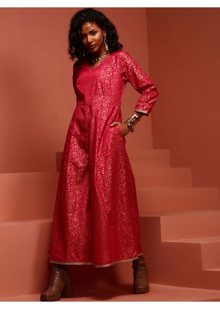 Elegant Pink Ethnic Jumpsuit