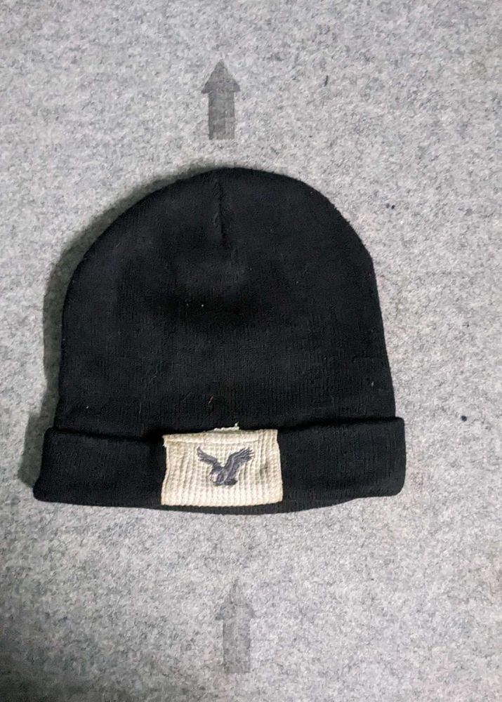 Black Beanie with Eagle Logo
