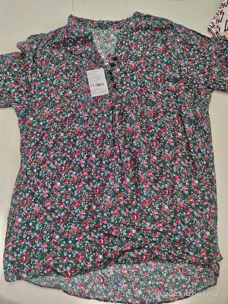 Floral Print Cotton Top - 40 Bust