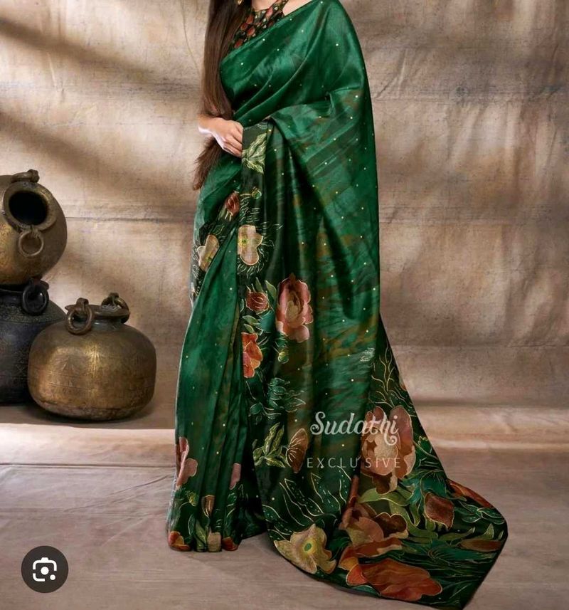 Elegant Ready to wear Green Saree