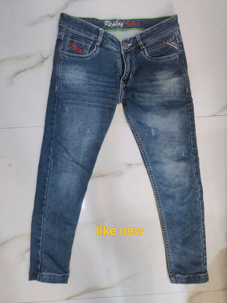 REPLAY 30'in Stylish Blue Denim Jeans