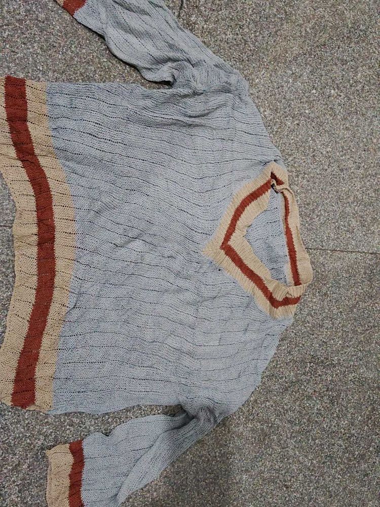 Cozy Striped Knit sweater (crochet)