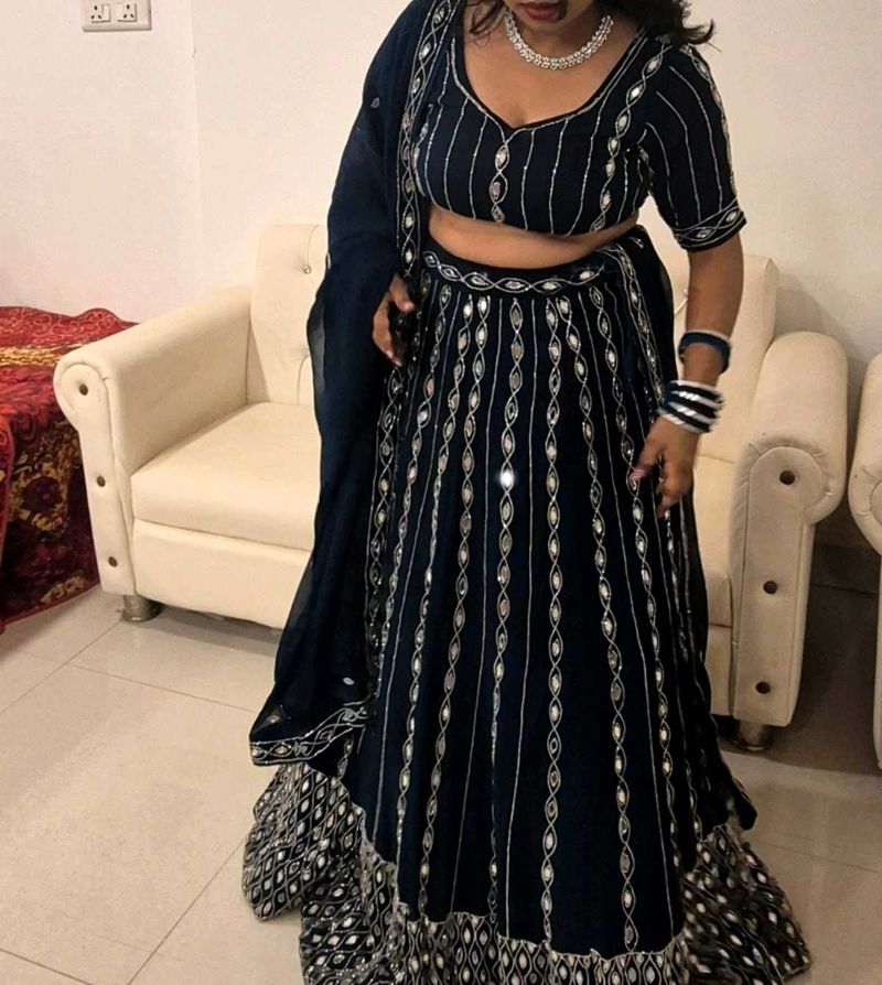 handmade lehnga 🪷 mirror work all over ⭐️